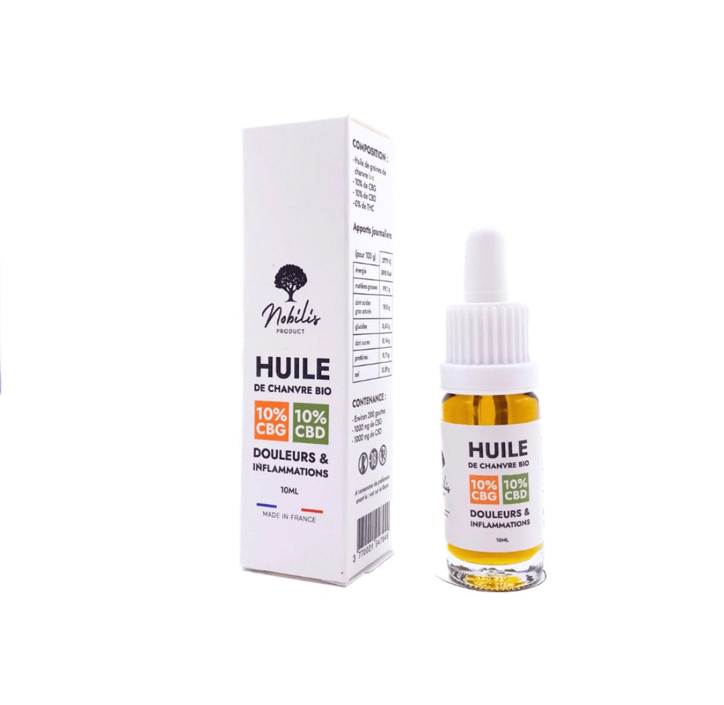 Huile CBG 10% Douleurs & Inflammations + 10% CBD – Nobilis