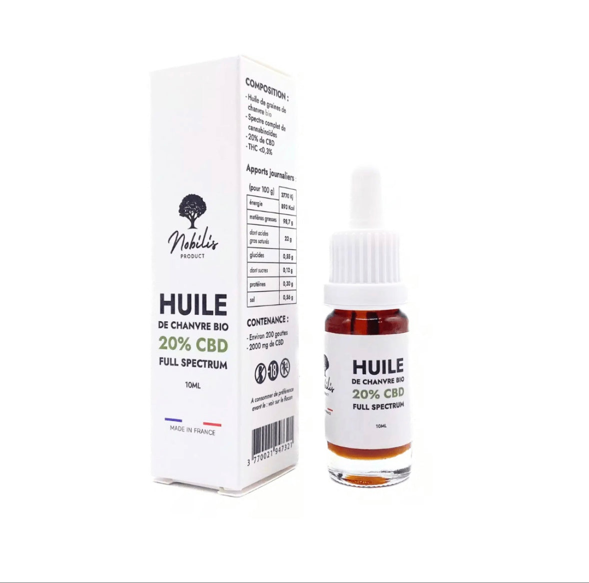 Huile CBD 20% Full Spectrum – 10 ml – Nobilis
